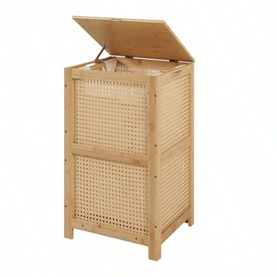 Basket Bag Wicker - سلة غسيل من الخيزران مع غطاء،