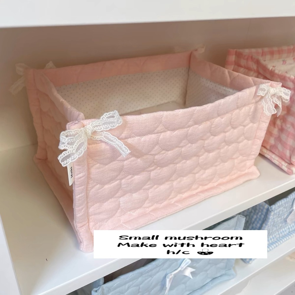 Basket Bag Wicker - Ins مربع سلة التخزين زهرة القطن
