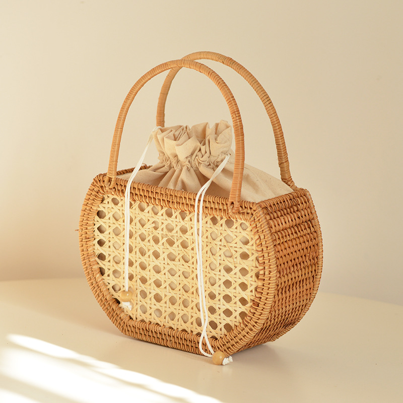 Basket Bag Wicker - عادية جوفاء سلة من الخيزران أكياس