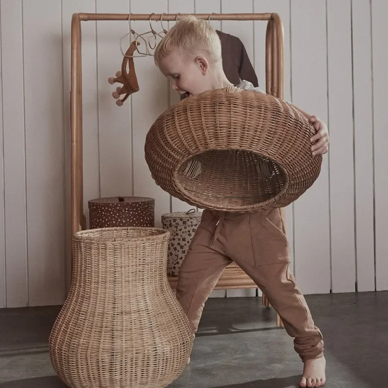 Basket Bag Wicker - الشمال الرياح الروطان المنسوجة الفطر على