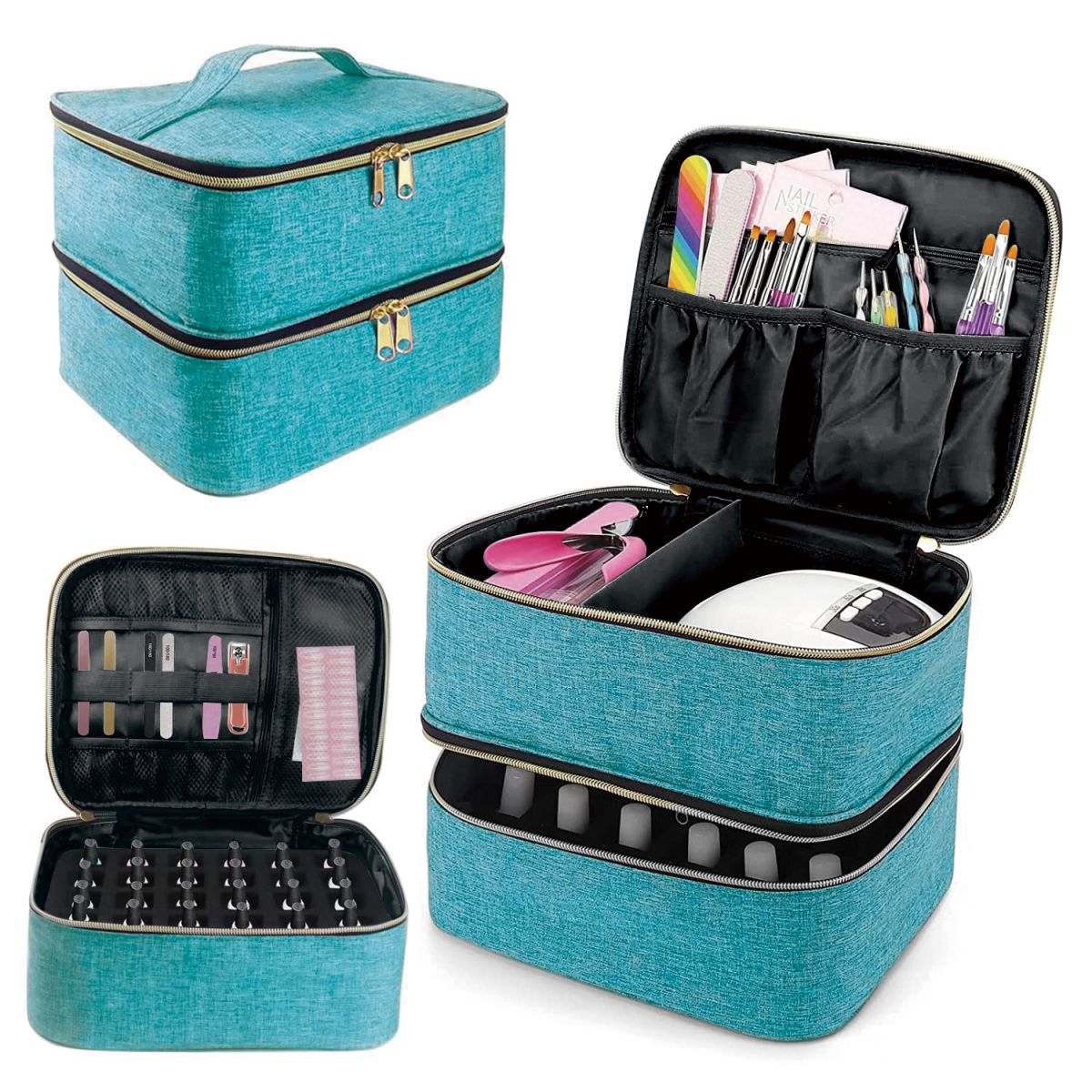 Women Handheld Bags - حقيبة حمل لتنظيم طلاء الأظافر بطبقة