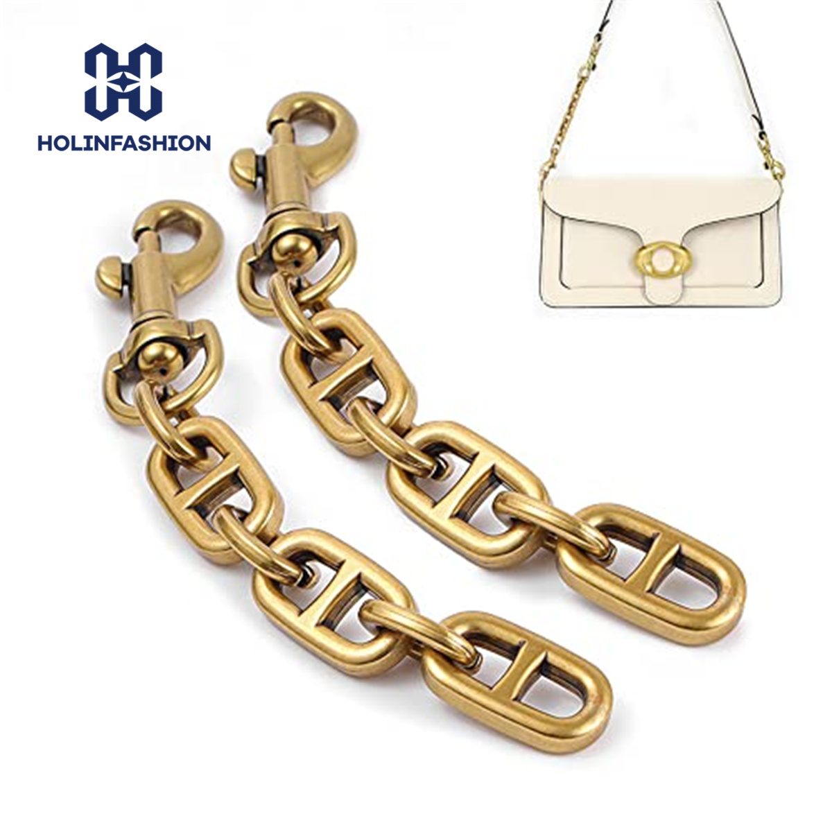 Women Bags Coach - HOLINFASHION قطعتان من سلسلة ذهبية عتيقة
