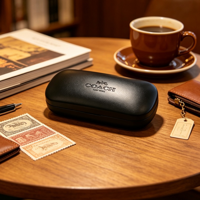 Women Bags Coach - حافظة نظارات صلبة سوداء من COACH