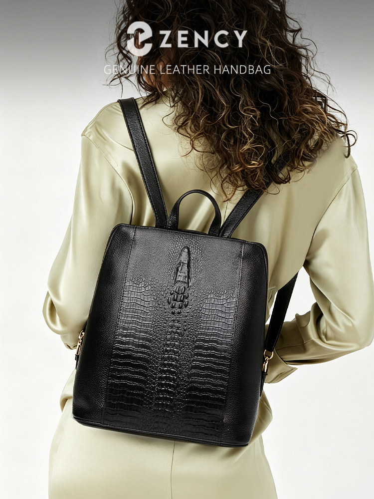 Women Bags For Work - حقيبة ظهر نسائية من جلد التمساح