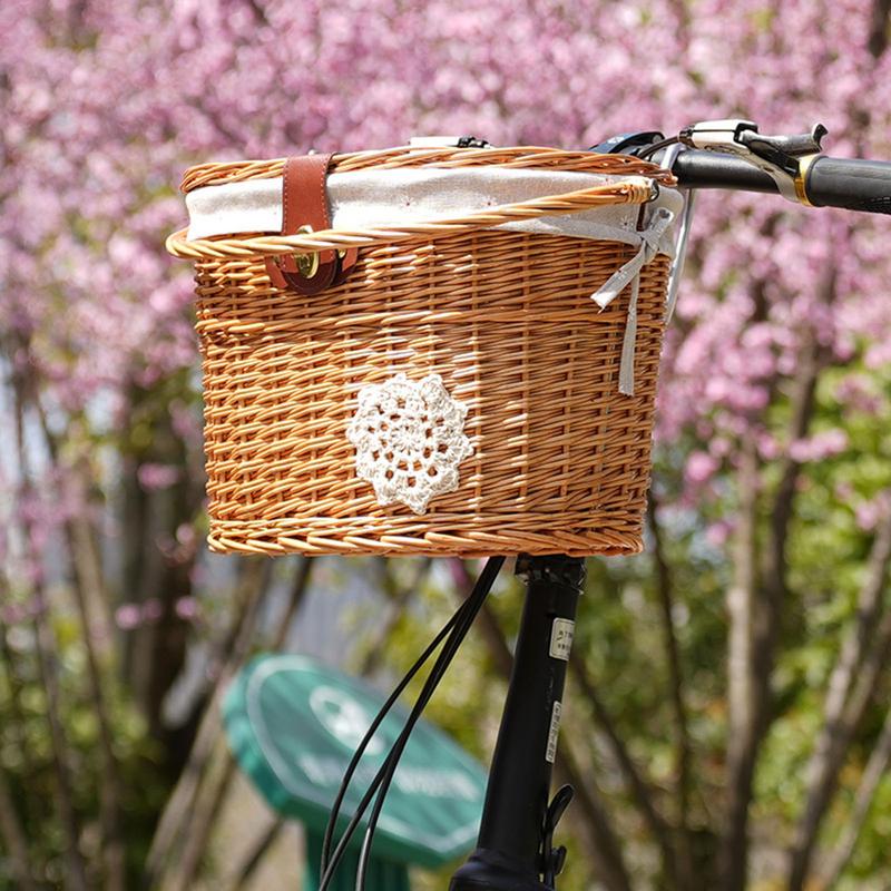 سلة مقود الدراجة من الخوص لسلة - مراجعة Basket Bag Wicker وسعره