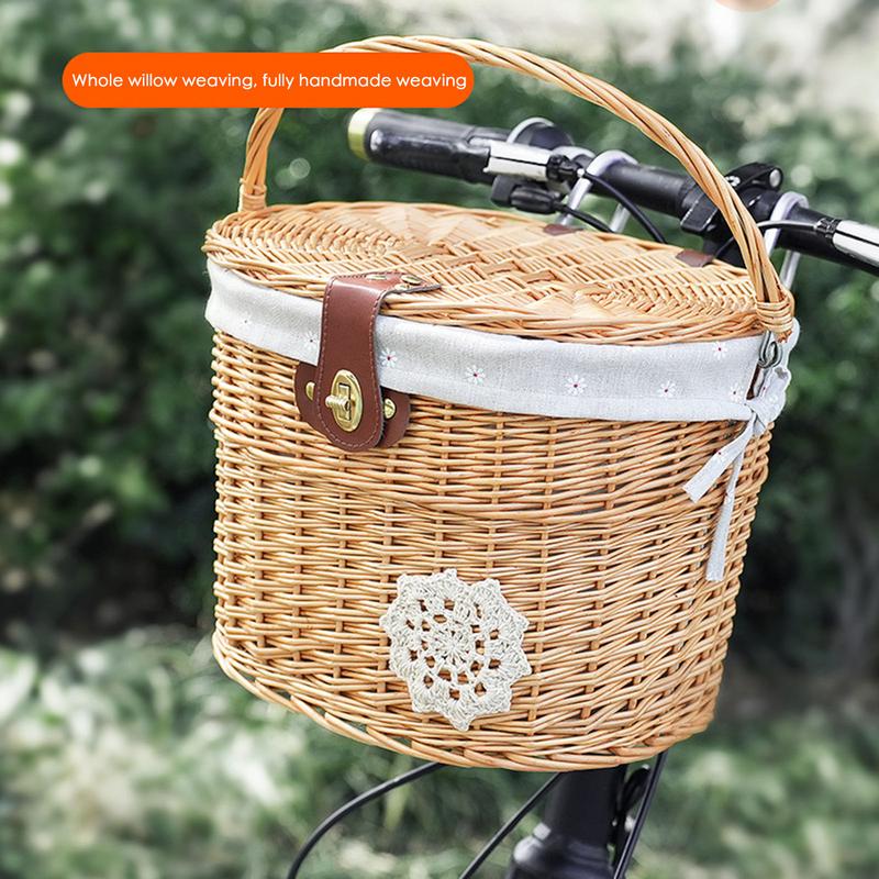 سلة مقود الدراجة من الخوص لسلة - مراجعة Basket Bag Wicker وسعره
