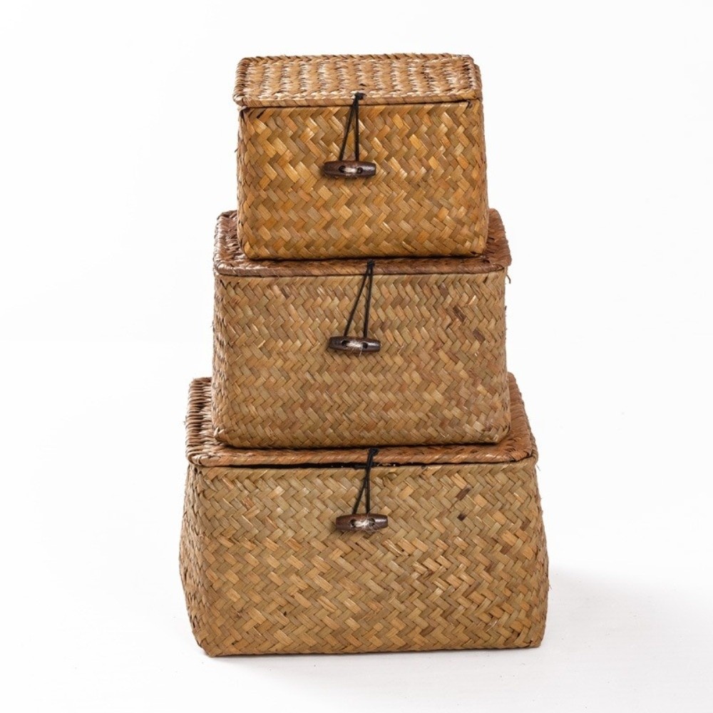سلال تخزين مستطيلة صديقة للبيئ - مراجعة Basket Bag Wicker وسعره
