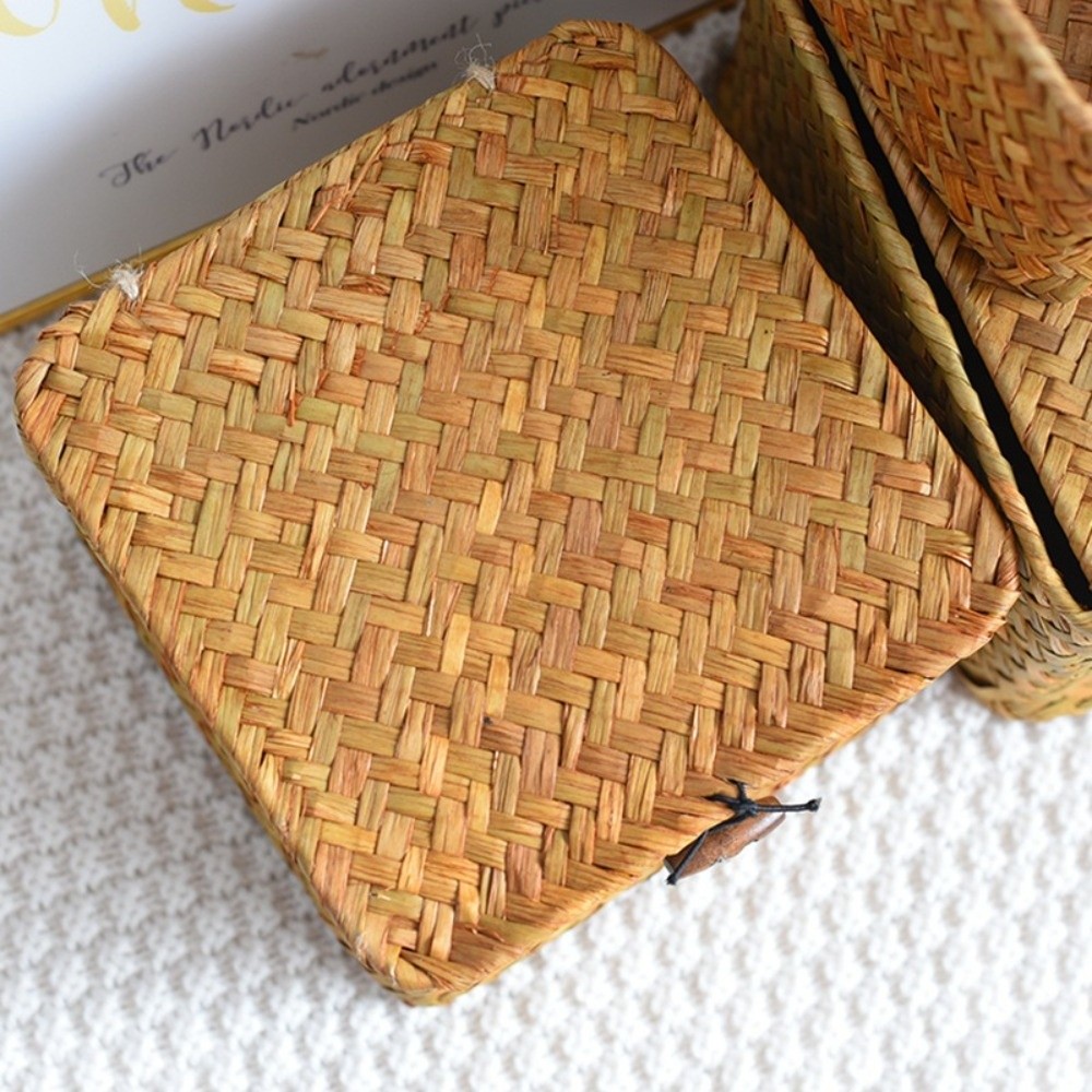 سلال تخزين مستطيلة صديقة للبيئ - مراجعة Basket Bag Wicker وسعره